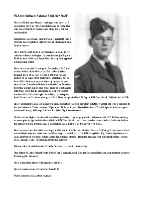 A preview of a PDF biography for Reimer, Alvin Wilbert